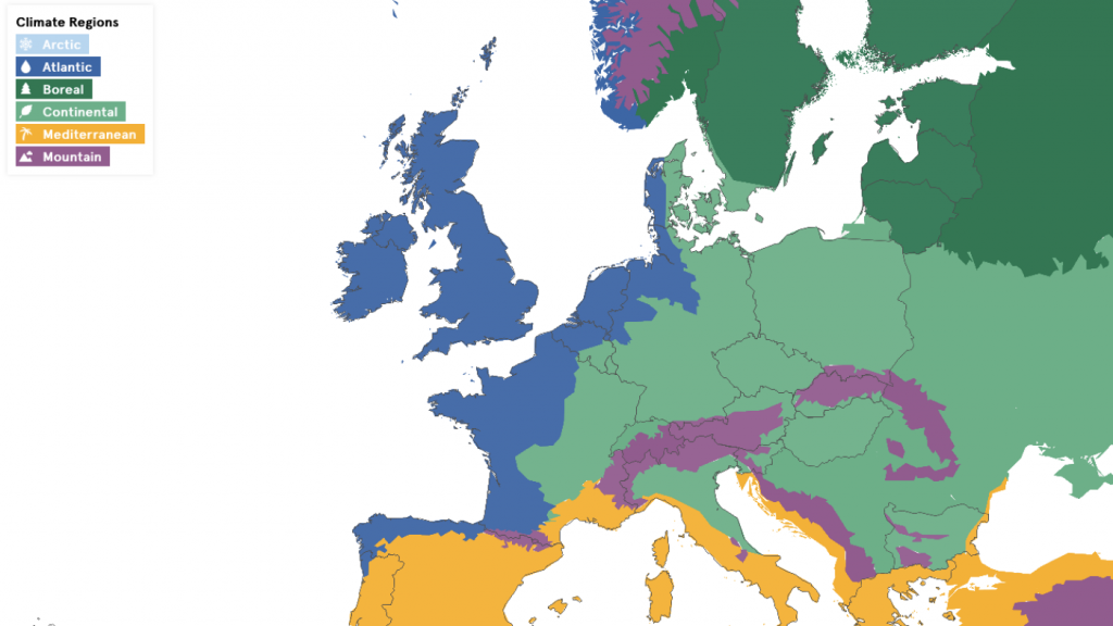 Az Európai Élelmiszer-információs Tanács (EUFIC) által kiadott térkép arról, melyik élelmiszer mikor szezonális az adott európai országban.