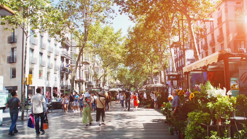 sétálóutca Barcelona