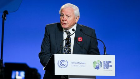 Sir David Attenborough speaks at the Opening Ceremony for Cop26 at the SEC, Glasgow