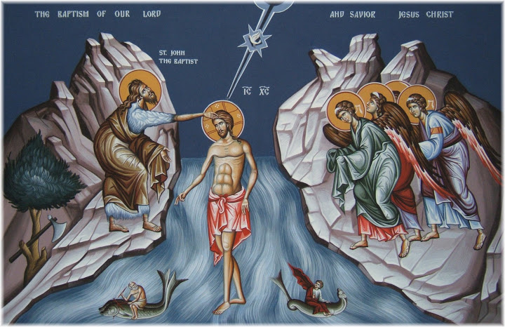 Jézus megkeresztelkedése ikon 