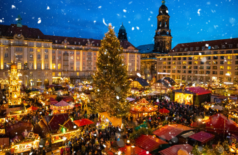 Drezda főtere karácsonykor 