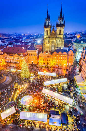 Prága főtere karácsonykor