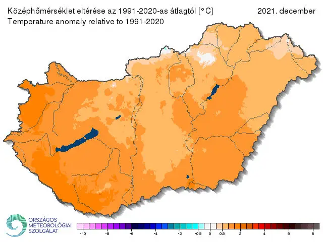 2021 december átlaghőmérséklet