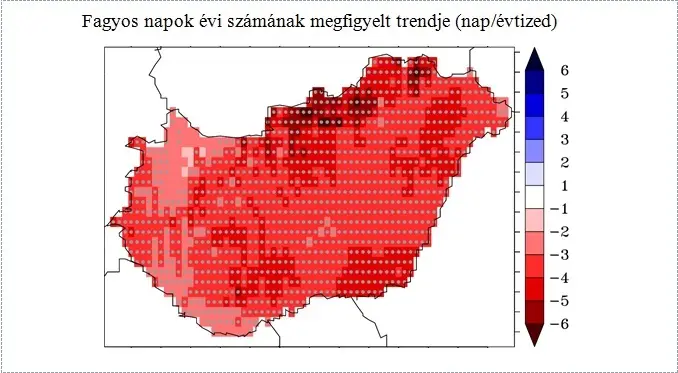 fagyos napok száma