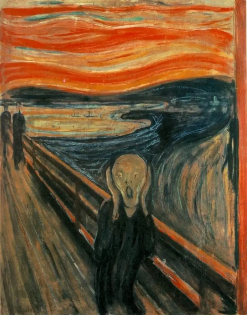Edvard Munch: A sikoly című képe, melyet talán épp egy vulkánkitörés ihletett