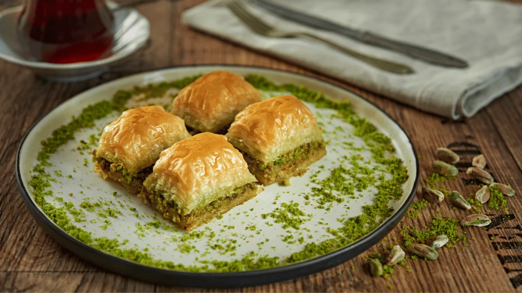 a közel-keleti baklava az egyik legjobb pisztáciás sütemény